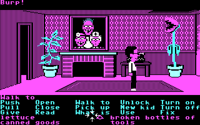 Maniac Mansion IBM PC/Compatibles Screenshot: That's a really tall plant!
