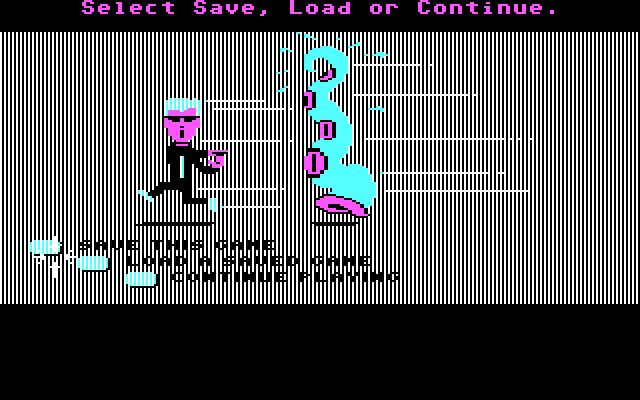 Maniac Mansion IBM PC/Compatibles Screenshot: The save/load game screen.