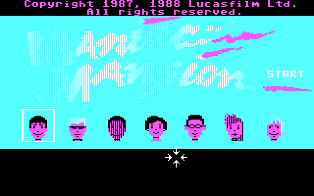 Maniac Mansion IBM PC/Compatibles Screenshot: Select two additional characters you wish to play the game with.
