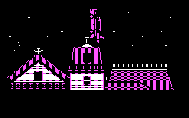 Maniac Mansion IBM PC/Compatibles Screenshot: I accidentally launched that weird car into space...