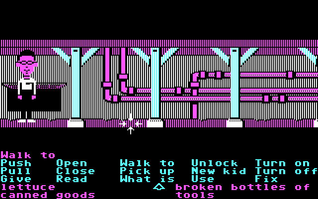 Maniac Mansion IBM PC/Compatibles Screenshot: In the basement...