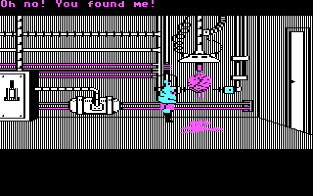 Maniac Mansion IBM PC/Compatibles Screenshot: The meteor has been caught!