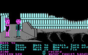 Maniac Mansion for IBM PC/Compatibles - The garage has been destroyed after launching the car.