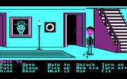 Maniac Mansion for IBM PC/Compatibles - One of the hallways in the mansion.