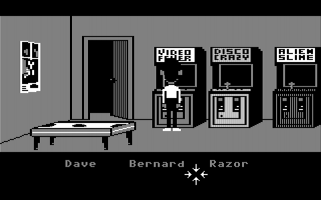 Maniac Mansion IBM PC/Compatibles Screenshot: Choose a character to control...