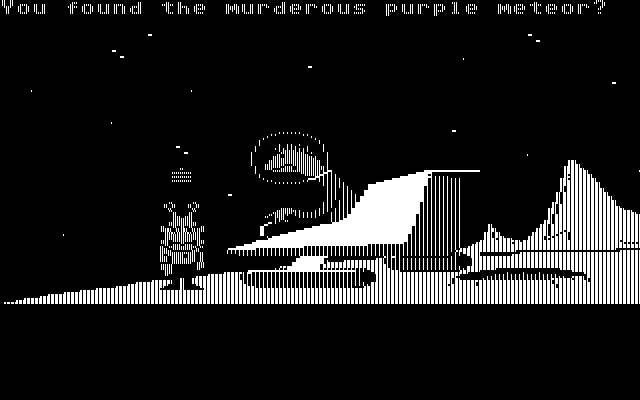 Maniac Mansion IBM PC/Compatibles Screenshot: I found the purple meteor!