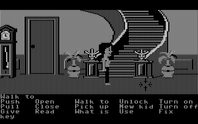 Maniac Mansion IBM PC/Compatibles Screenshot: The interior of the mansion.