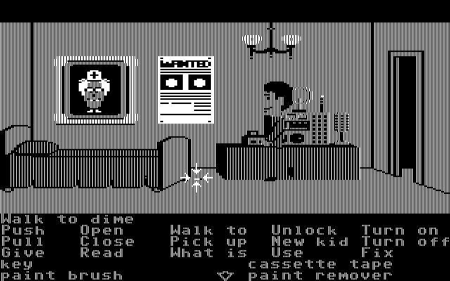 Maniac Mansion IBM PC/Compatibles Screenshot: This is Dr. Fred's room.