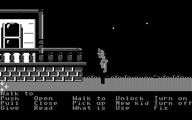 Maniac Mansion IBM PC/Compatibles Screenshot: One side of the mansion.