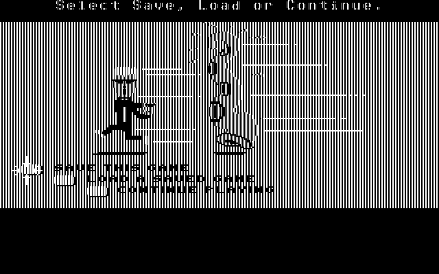 Maniac Mansion IBM PC/Compatibles Screenshot: The save/load game screen.