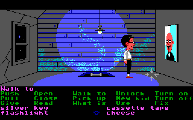 Maniac Mansion IBM PC/Compatibles Screenshot: This room is rather empty except for this suspect painting...