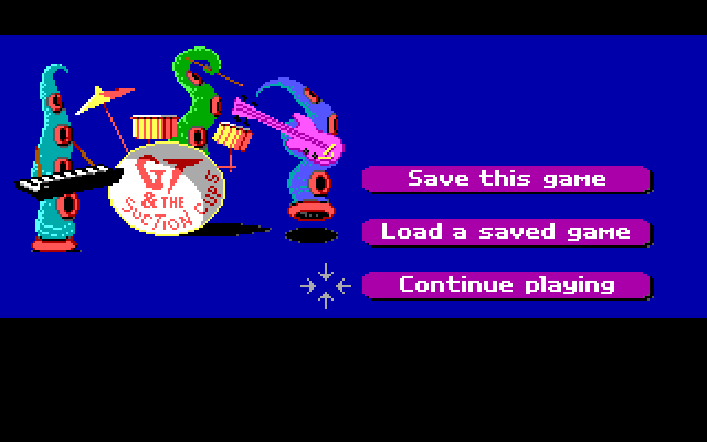 Maniac Mansion IBM PC/Compatibles Screenshot: The save/load game screen.