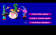 Maniac Mansion for IBM PC/Compatibles - The save/load game screen.