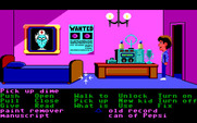 Maniac Mansion for IBM PC/Compatibles - Dr. Fred's room; ooh, a dime! Better pick it up...