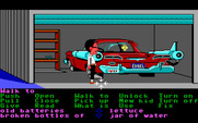 Maniac Mansion for IBM PC/Compatibles - A really weird Edsel is in the garage...