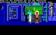Maniac Mansion for IBM PC/Compatibles - A cutscene shows Dr. Fred and Sandy.