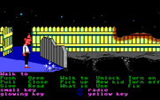 Maniac Mansion for IBM PC/Compatibles - Launching the car leaves a bit of a mess behind.