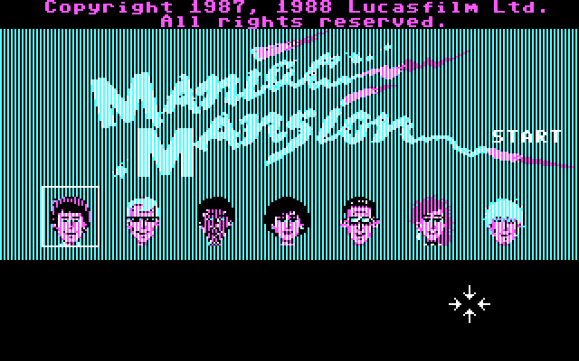 Maniac Mansion IBM PC/Compatibles Screenshot: Choose your characters before beginning the game.