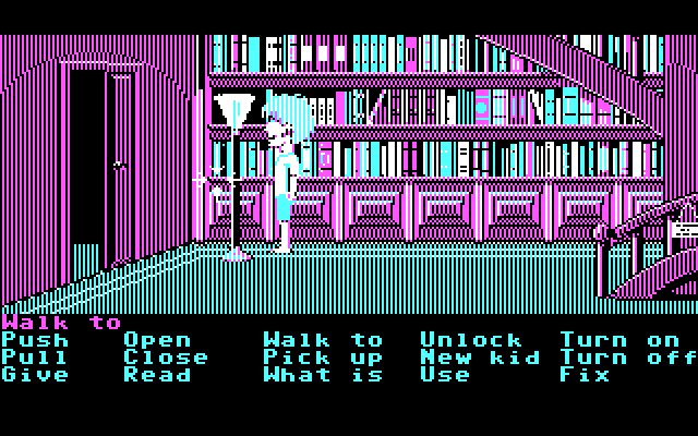 Maniac Mansion IBM PC/Compatibles Screenshot: In some rooms you need to find the lights before you can see anything.