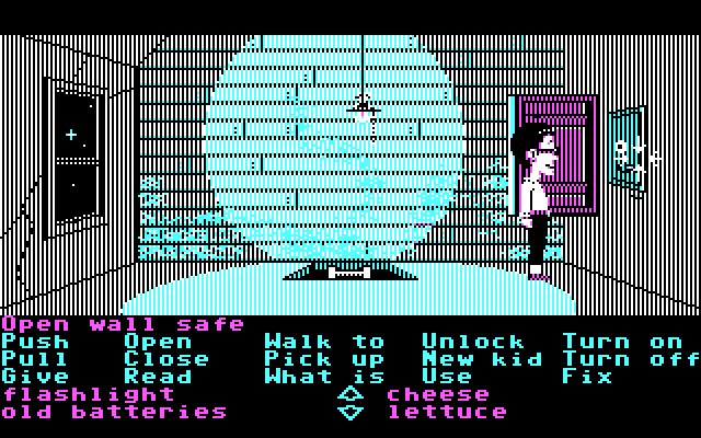 Maniac Mansion IBM PC/Compatibles Screenshot: Hey, there's a safe hidden here!