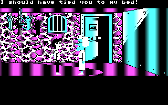 Maniac Mansion IBM PC/Compatibles Screenshot: I'm now trapped in the dungeon!