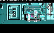 Maniac Mansion for IBM PC/Compatibles - A cutscene...Sandy is in trouble!