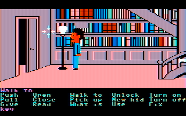 Maniac Mansion IBM PC/Compatibles Screenshot: Here's the library...