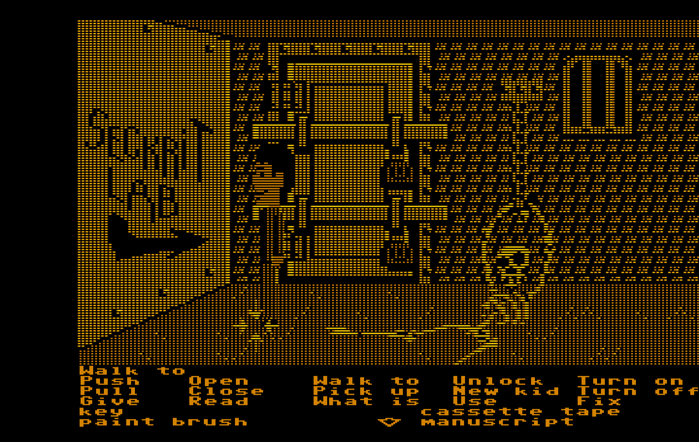 Maniac Mansion IBM PC/Compatibles Screenshot: The seckrit lab is this way!