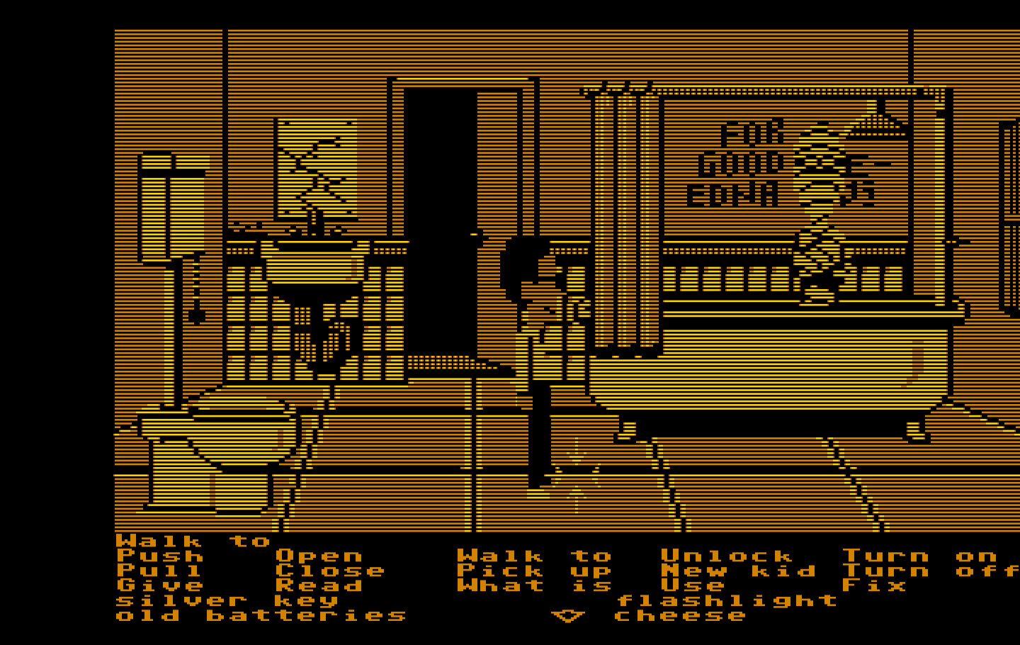 Maniac Mansion IBM PC/Compatibles Screenshot: For some reason there is a mummy in the bathroom...