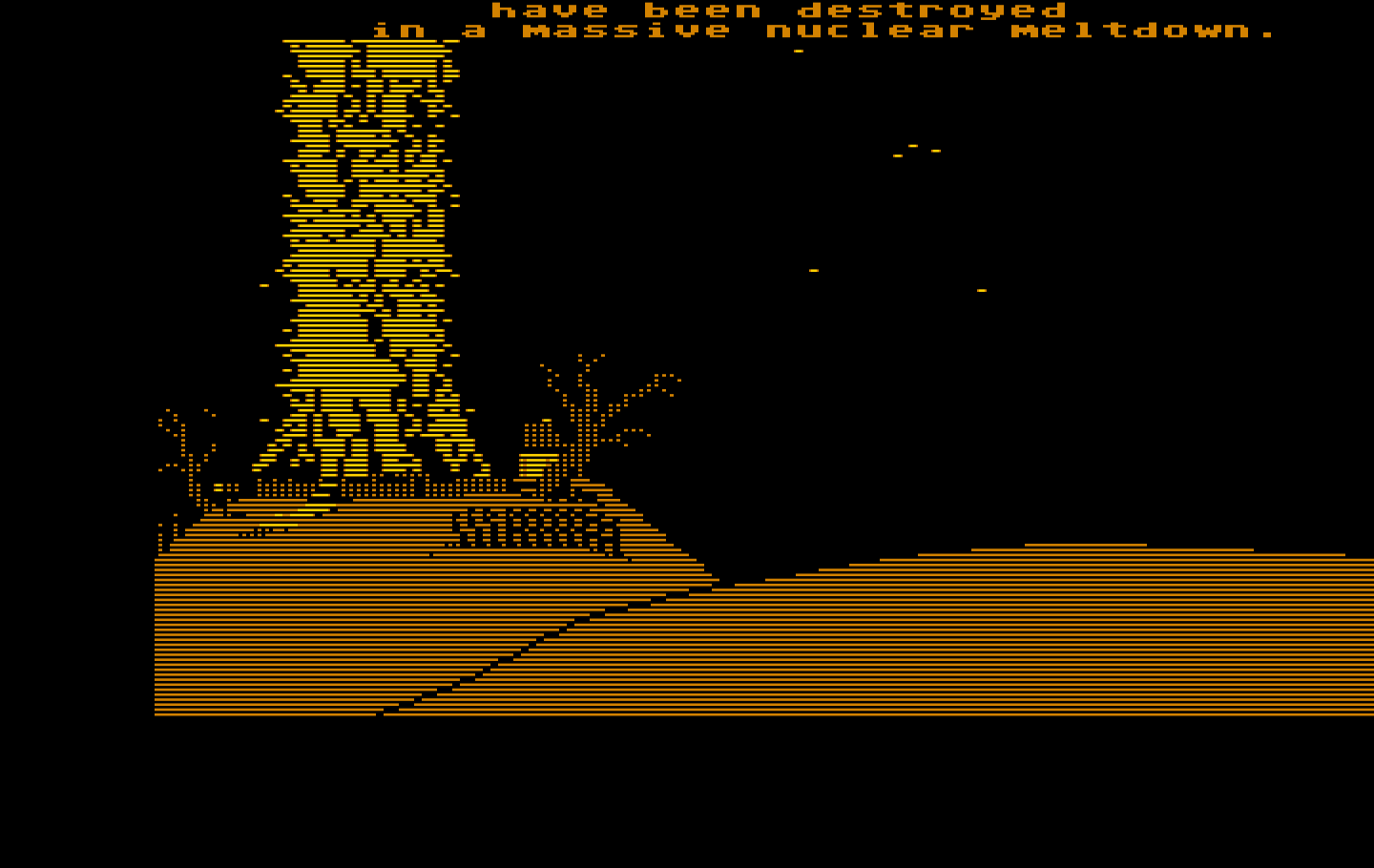 Maniac Mansion IBM PC/Compatibles Screenshot: Oops, I accidentally blew up the house...