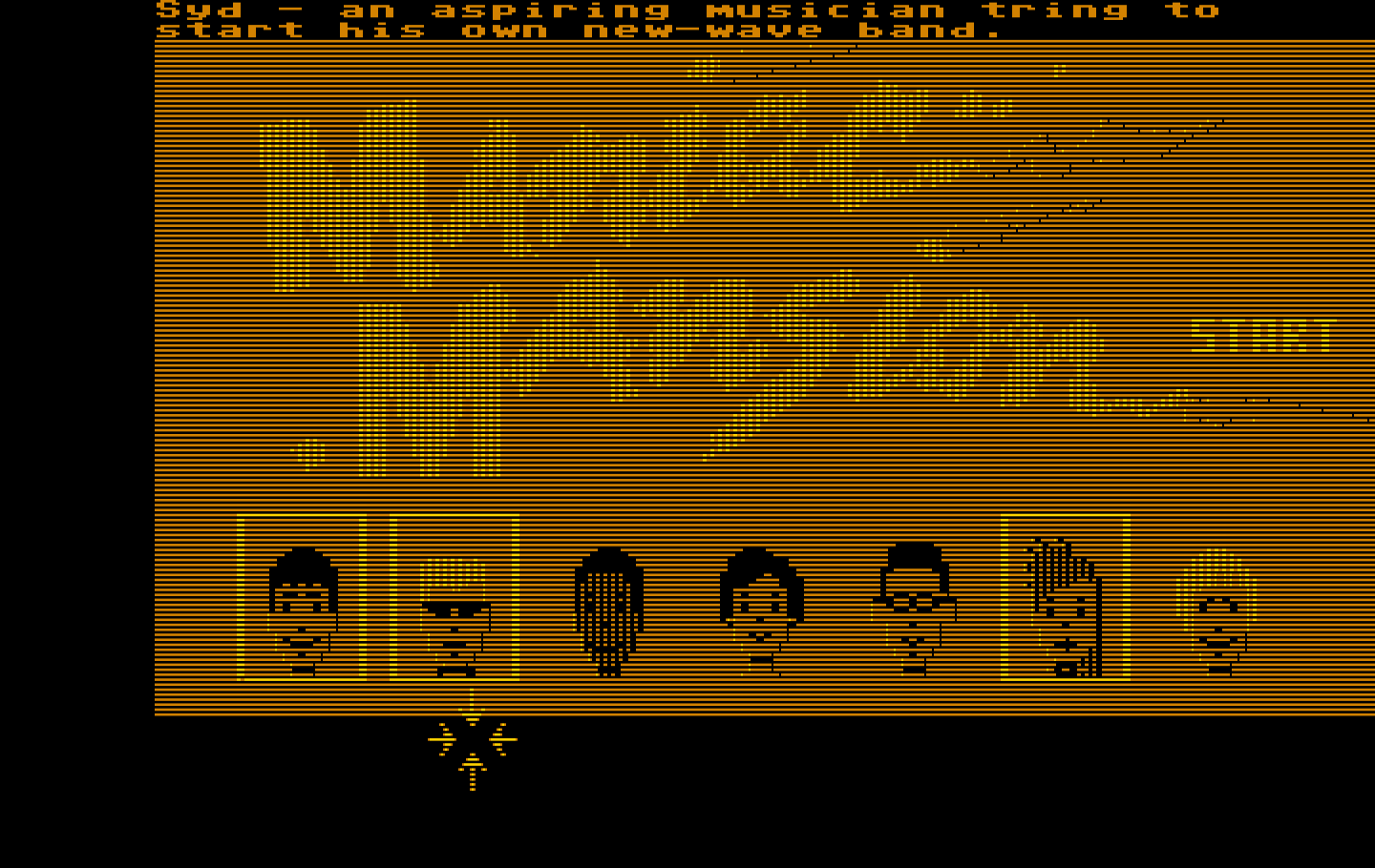 Maniac Mansion IBM PC/Compatibles Screenshot: Title screen; select two additional characters to start the game.