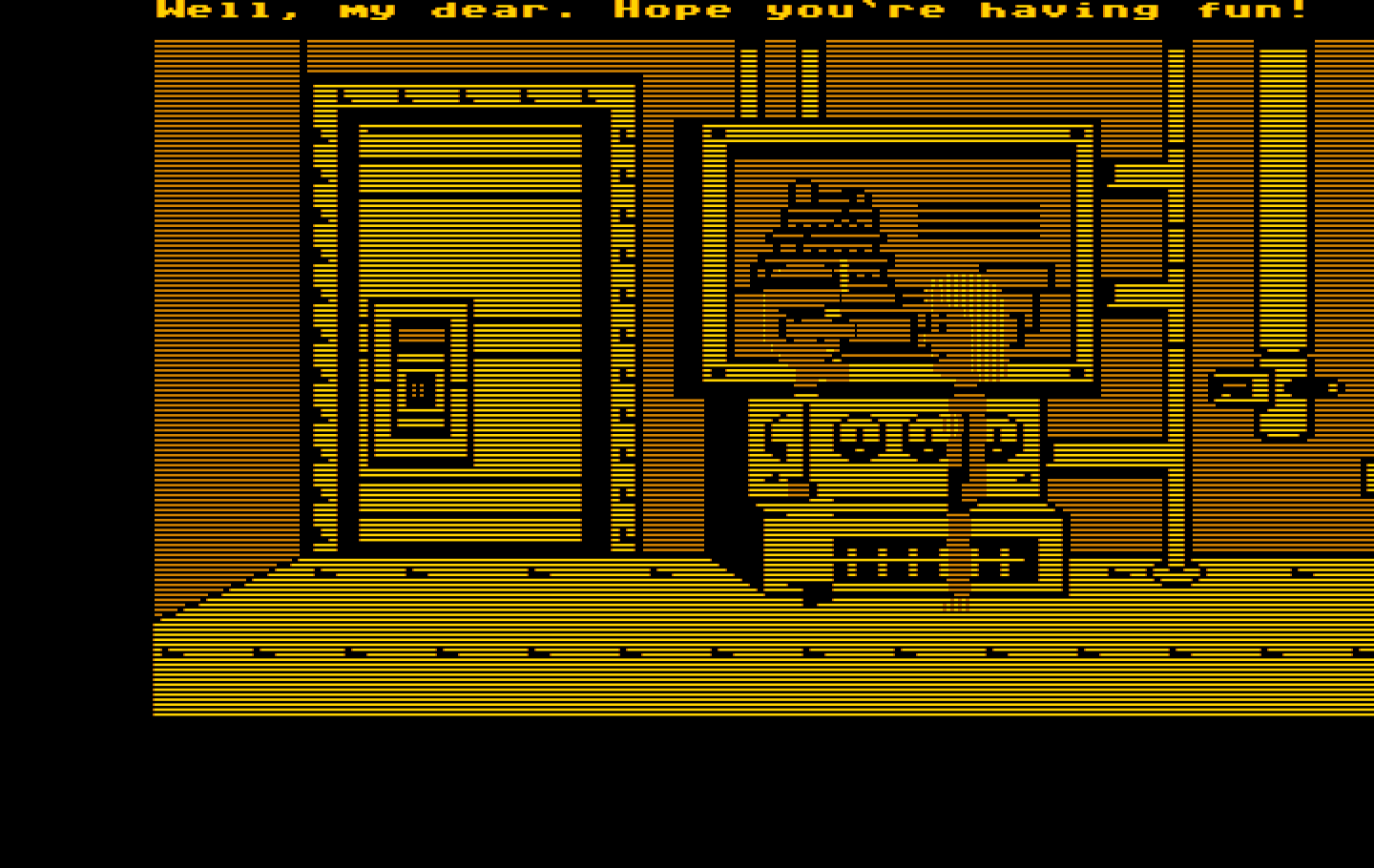 Maniac Mansion IBM PC/Compatibles Screenshot: The first cut scene in the game.