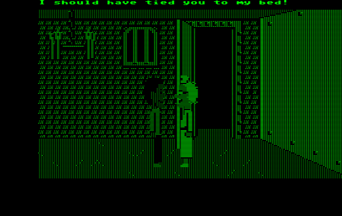 Maniac Mansion IBM PC/Compatibles Screenshot: Nurse Edna throws Michael in the dungeon.