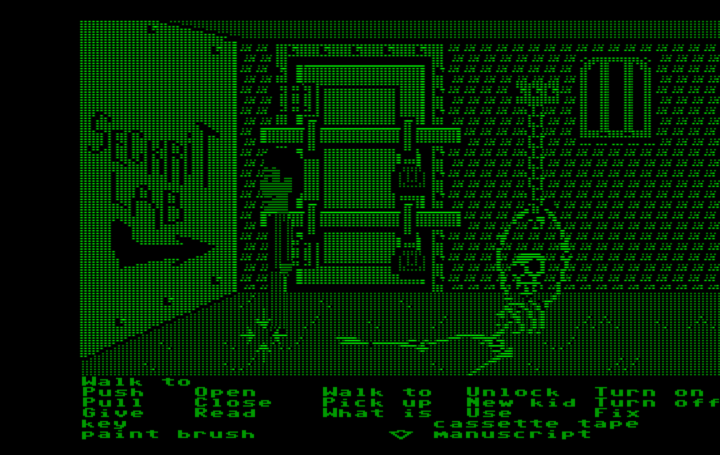Maniac Mansion IBM PC/Compatibles Screenshot: The seckrit lab is this way!