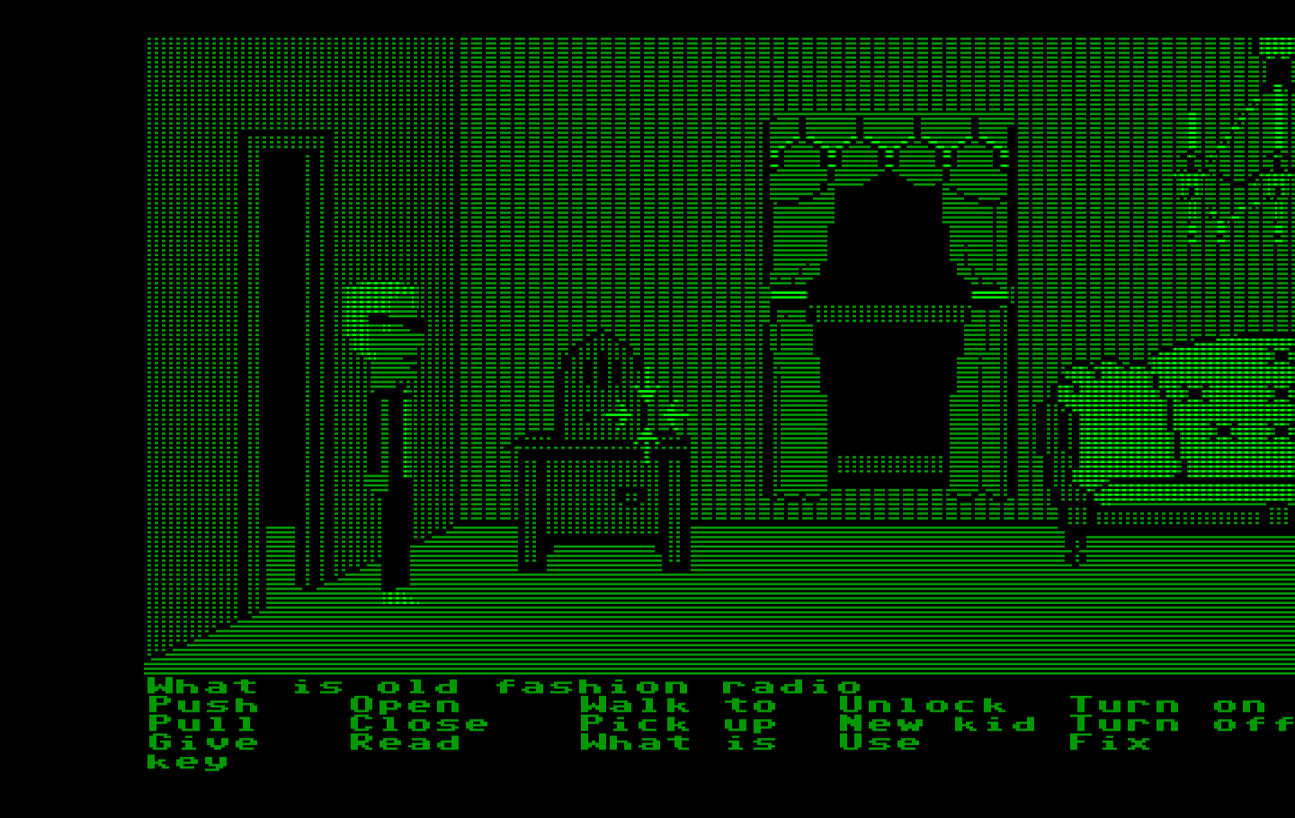 Maniac Mansion IBM PC/Compatibles Screenshot: Oh look, an old fashioned radio!