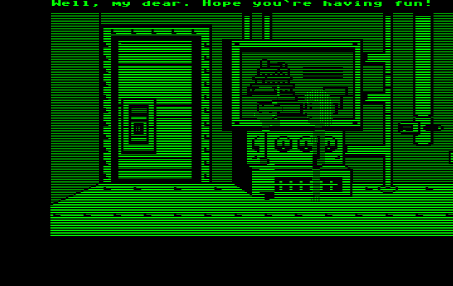 Maniac Mansion IBM PC/Compatibles Screenshot: The first cut scene in the game.