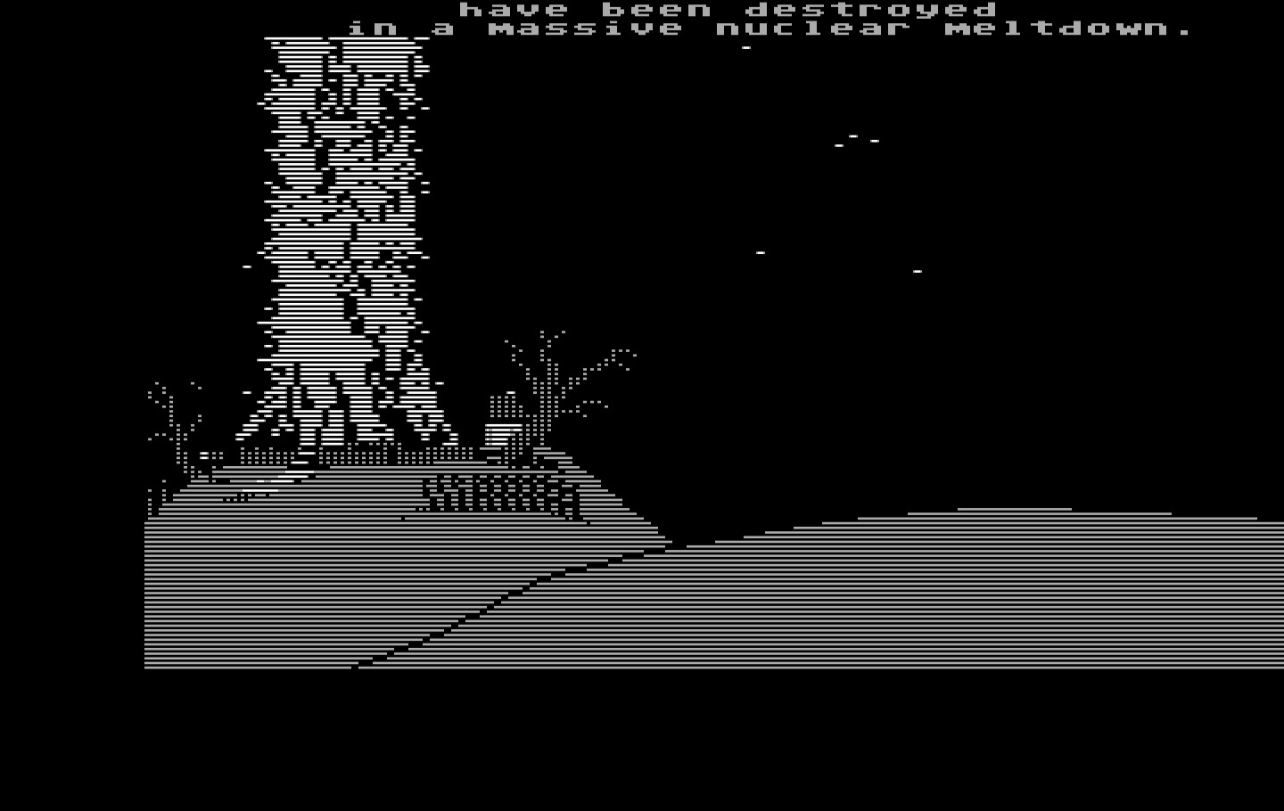Maniac Mansion IBM PC/Compatibles Screenshot: Oops, I accidentally blew up the house...