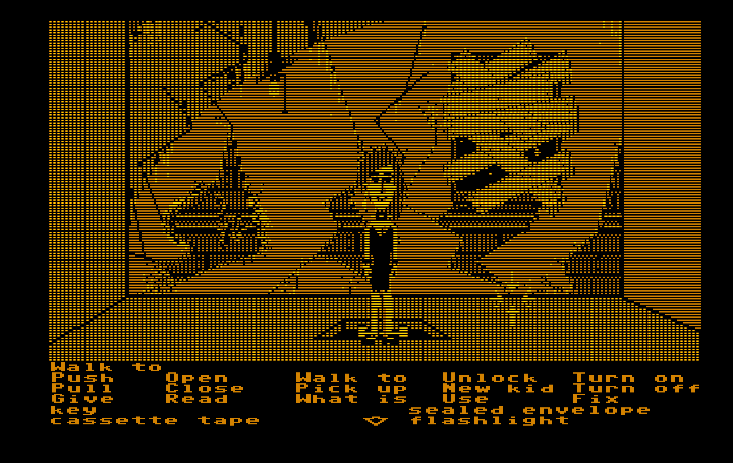 Maniac Mansion IBM PC/Compatibles Screenshot: The ladder leads to this non-descript room.
