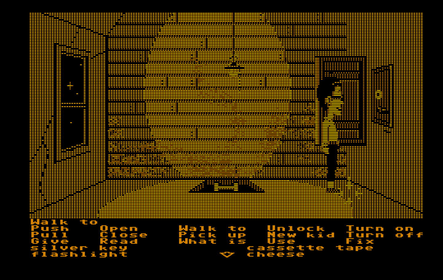Maniac Mansion IBM PC/Compatibles Screenshot: Wonder if I can open this safe?