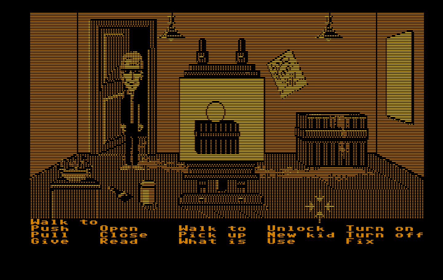 Maniac Mansion IBM PC/Compatibles Screenshot: For some reason there's a painting of a meteor here...