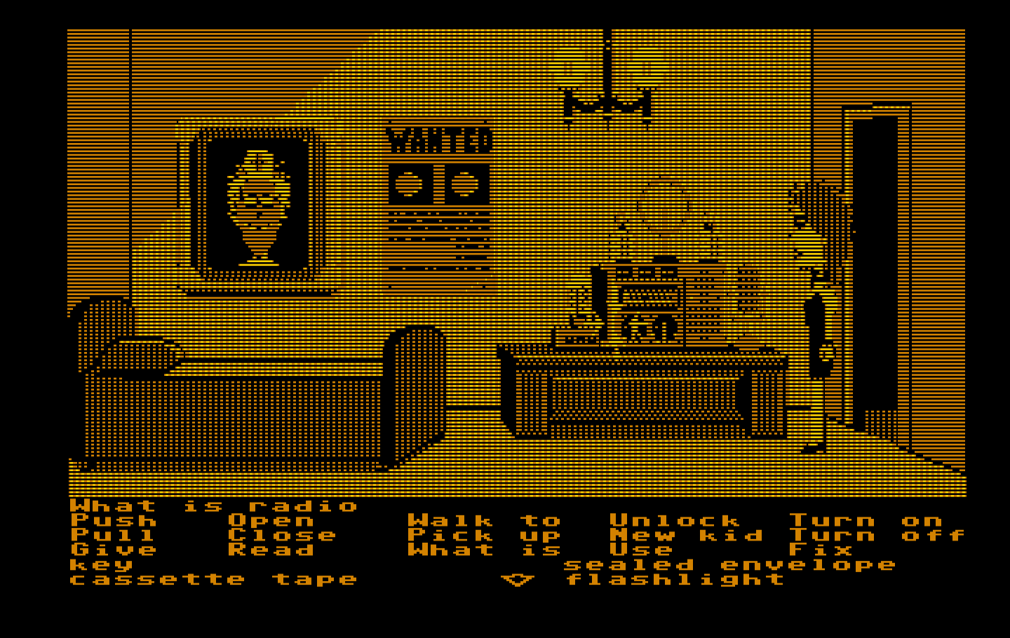 Maniac Mansion IBM PC/Compatibles Screenshot: This radio will come in use later, perhaps...