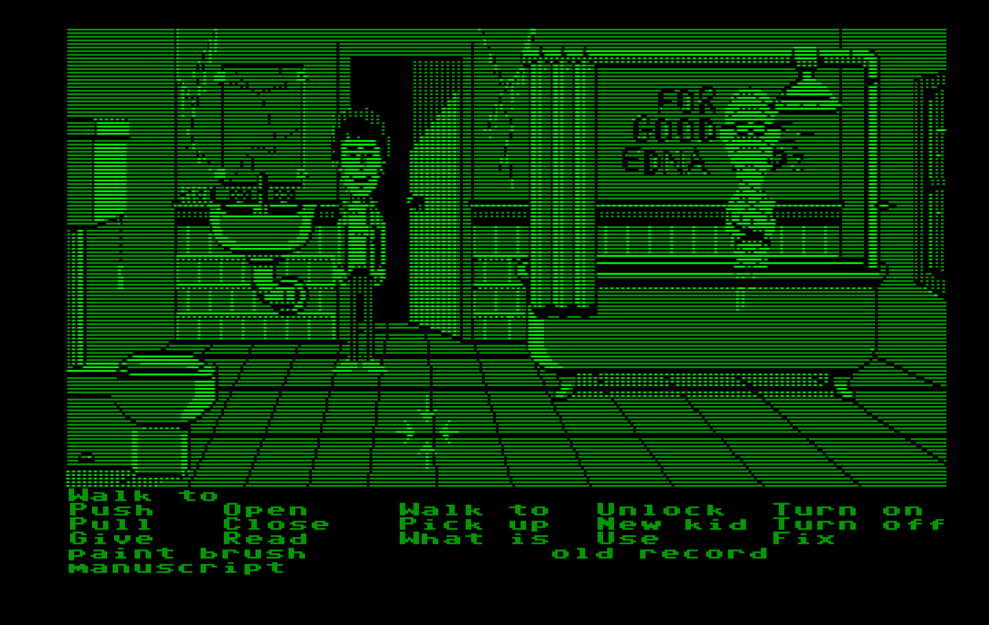Maniac Mansion IBM PC/Compatibles Screenshot: There's a mummy in the shower!