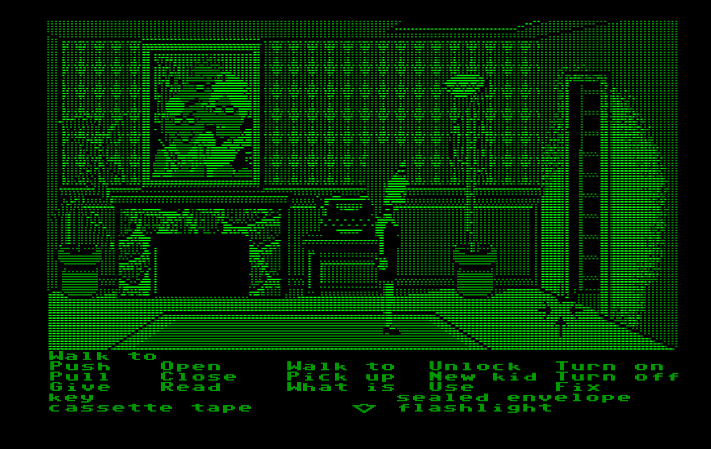Maniac Mansion IBM PC/Compatibles Screenshot: A man eating plant...and a secret ladder!