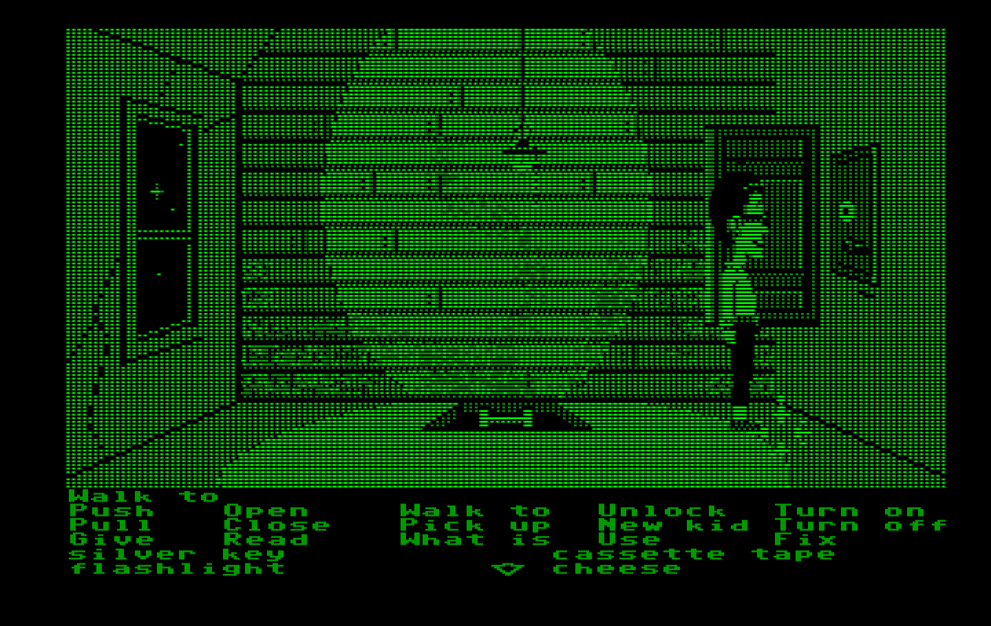 Maniac Mansion IBM PC/Compatibles Screenshot: Wonder if I can open this safe?