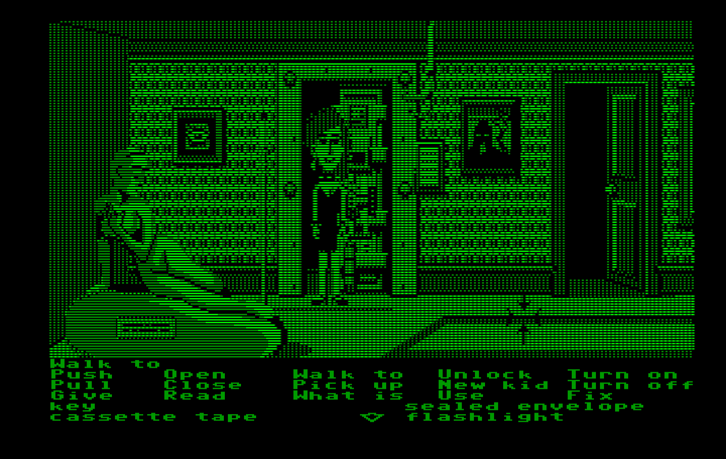 Maniac Mansion IBM PC/Compatibles Screenshot: The second floor of the mansion.