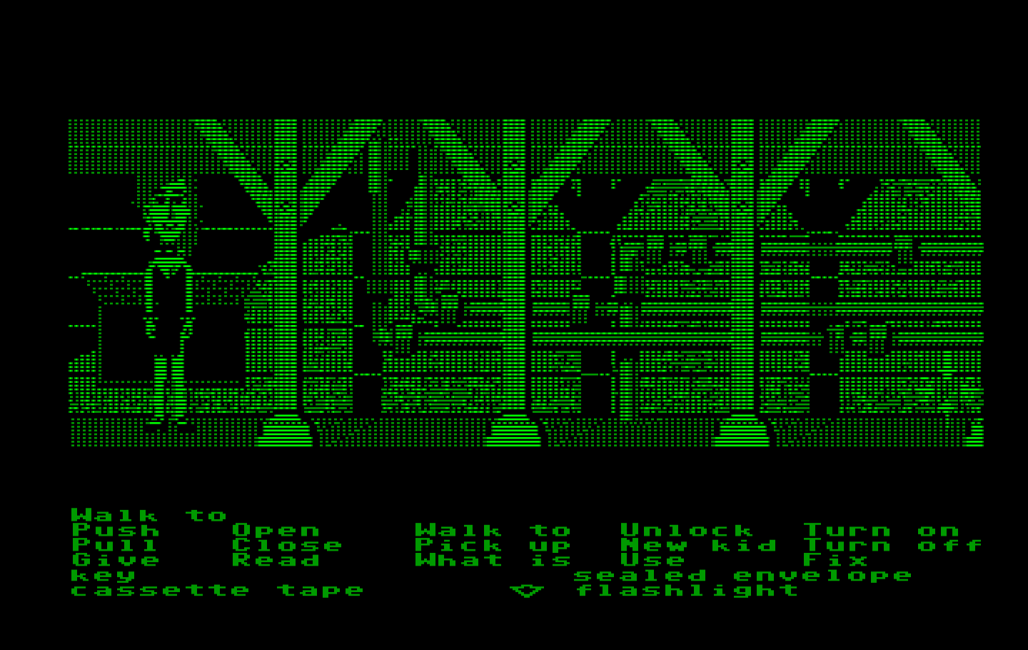 Maniac Mansion IBM PC/Compatibles Screenshot: Meanwhile, Razor sneaks around under the house looking for clues...