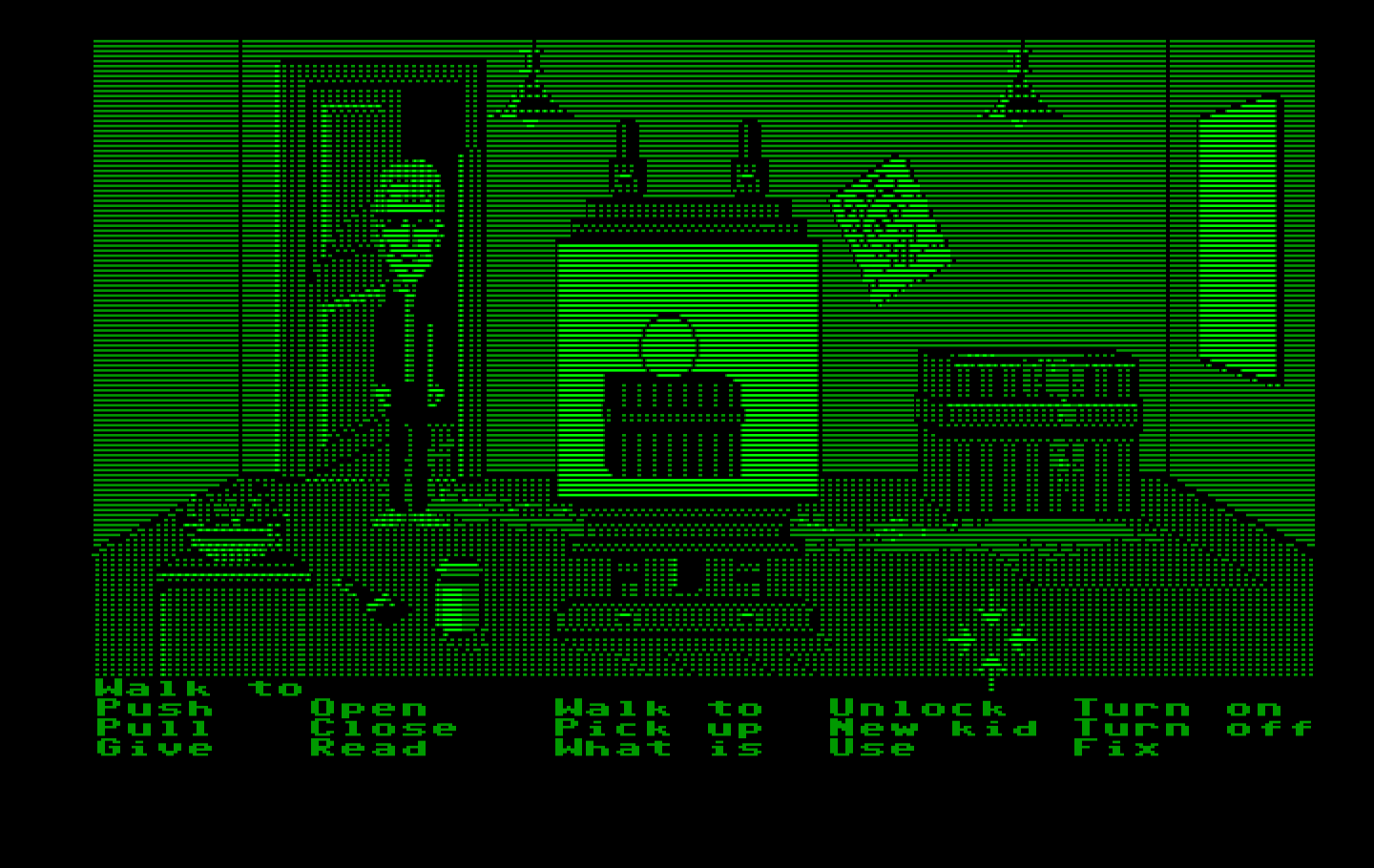 Maniac Mansion IBM PC/Compatibles Screenshot: For some reason there's a painting of a meteor here...