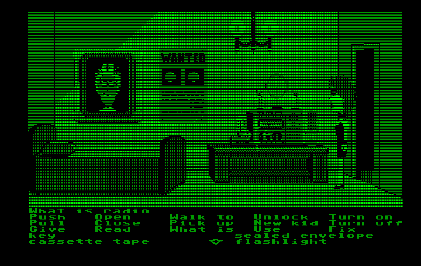 Maniac Mansion IBM PC/Compatibles Screenshot: This radio will come in use later, perhaps...
