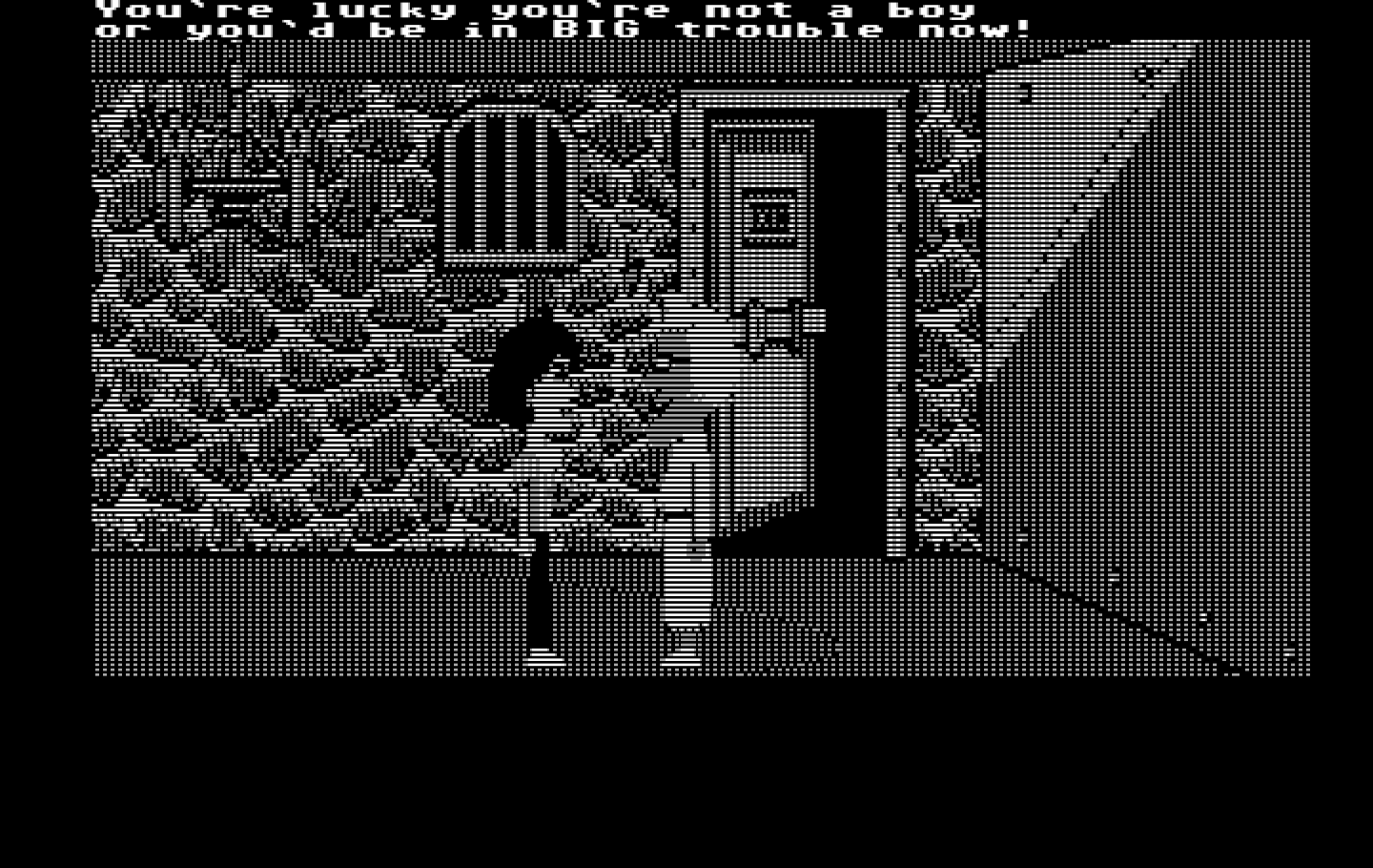 Maniac Mansion IBM PC/Compatibles Screenshot: Trapped in the dungeon!