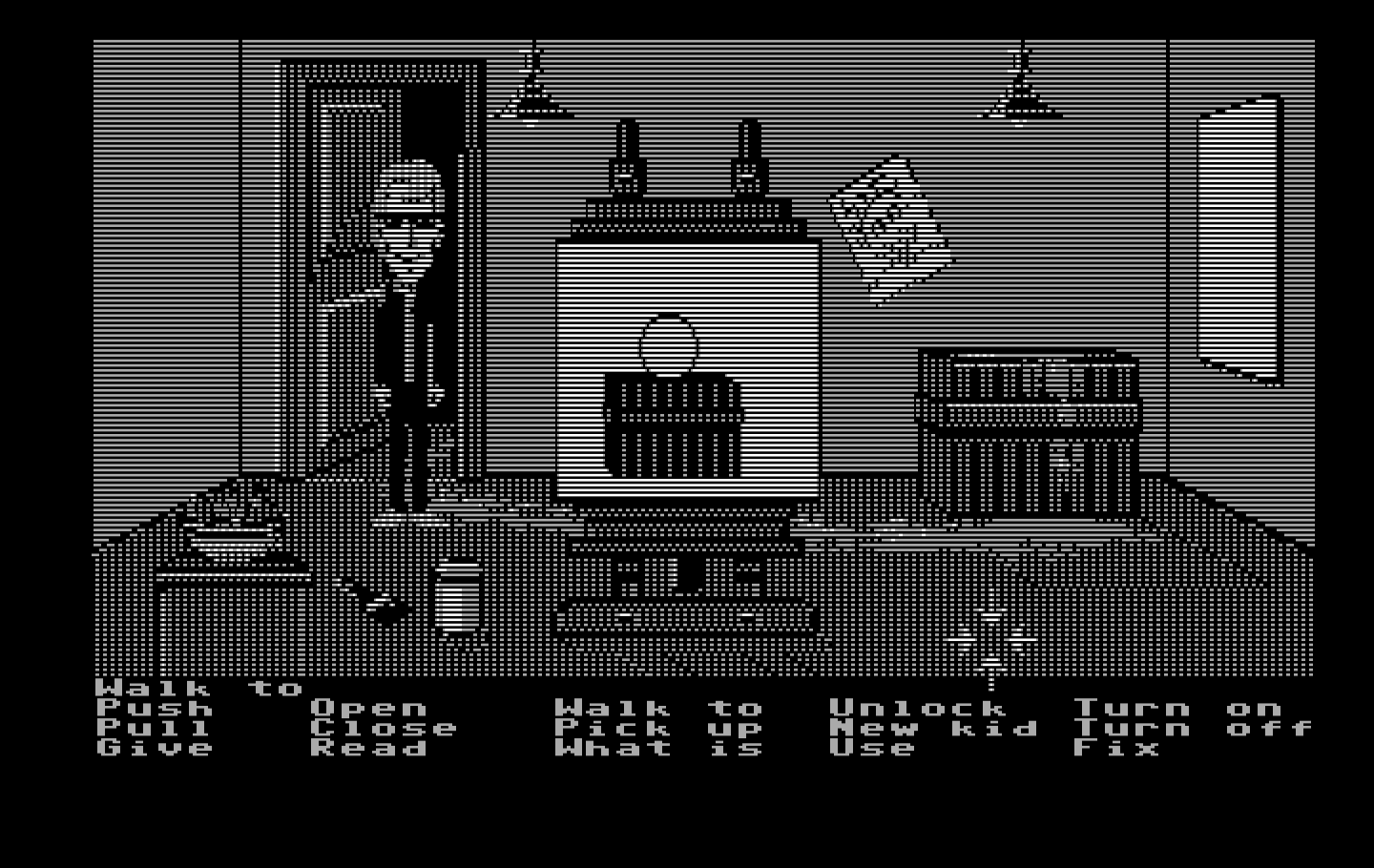 Maniac Mansion IBM PC/Compatibles Screenshot: For some reason there's a painting of a meteor here...